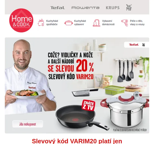 Home & Cook: 20% sleva na nádobí Tefal a WMF – červen 2026 | Nuslet.cz