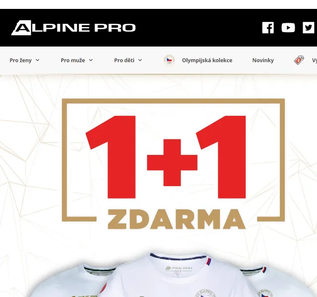 ALPINE PRO: Olympijská trika 1+1 ZDARMA – červen 2026 | Nuslet.cz