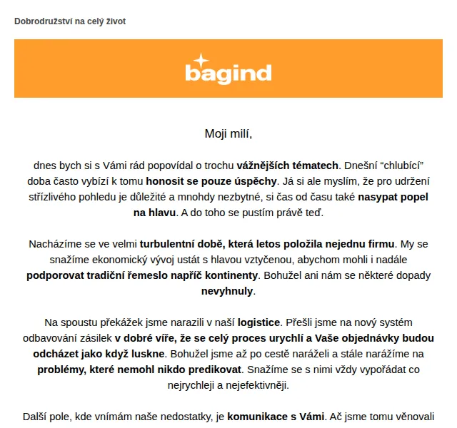 Bagind: omluva za zpoždění a transparentní komunikace – červen 2026 | Nuslet.cz