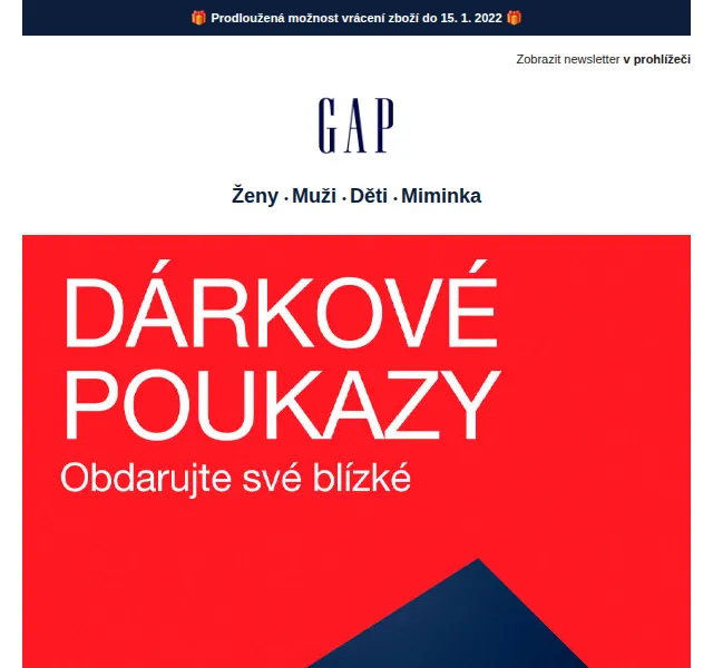 GAPstore.cz: Dárkové poukazy 500–5 000 Kč – červen 2026 | Nuslet.cz