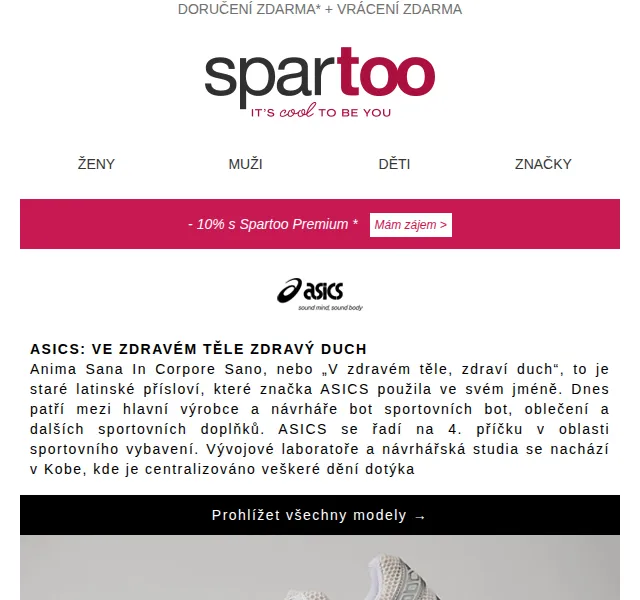 Spartoo.cz: Doprava zdarma Asics, Lonsdale, Havaianas, Meindl, Kickers, BOTD, Diesel – červen 2026 | Nuslet.cz