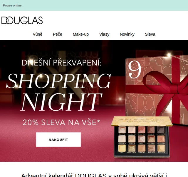 Douglas CZ: 20% sleva na vše v Shopping Night – prosinec 2021 | Nuslet.cz