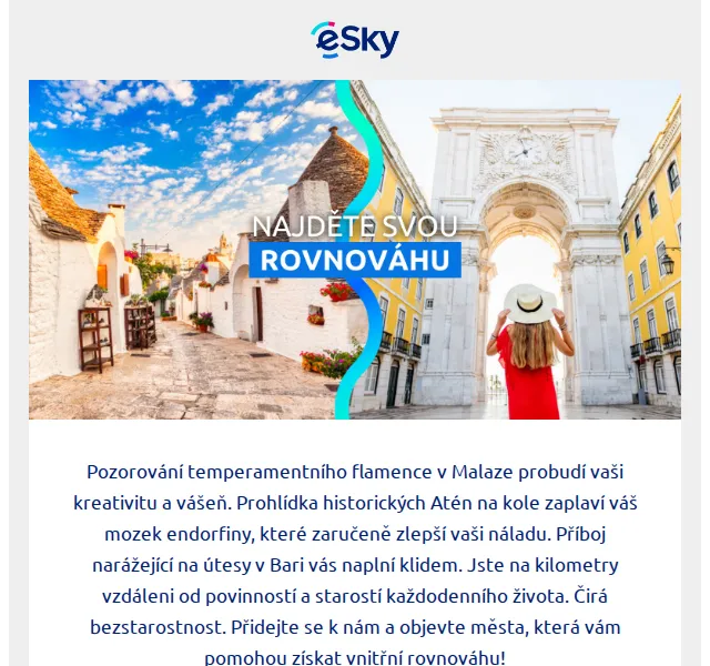 eSky.cz: Pohodový prodloužený víkend v Lisabonu, Malaze, Aténách a Bari – říjen 2026 | Nuslet.cz