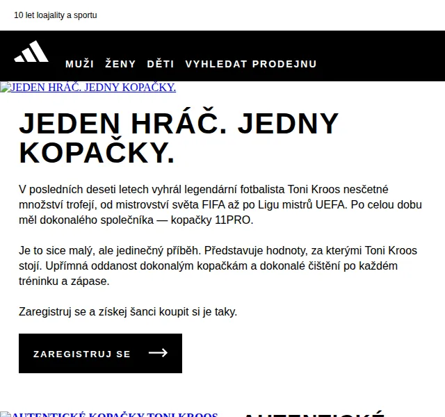 adidas: Kopačky Toni Kroos 11PRO – červen 2026 | Nuslet.cz