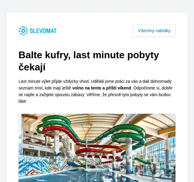 Slevomat: Last minute pobyty s wellness a all inclusive – červen 2026 | Nuslet.cz