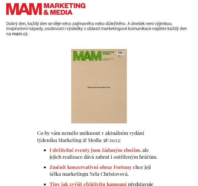 Marketing & Media: Novinky z marketingu, udržitelné eventy, AI – červen 2026 | Nuslet.cz