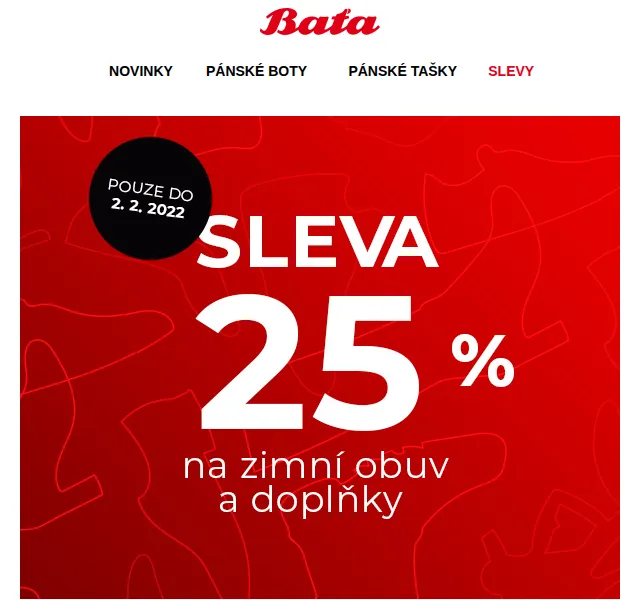 Baťa: 25% sleva na zimní obuv a doplňky – červen 2026 | Nuslet.cz
