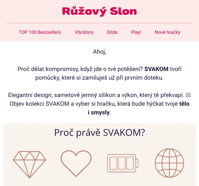 Růžový Slon: Svakom hračky – srpen 2026 | Nuslet.cz
