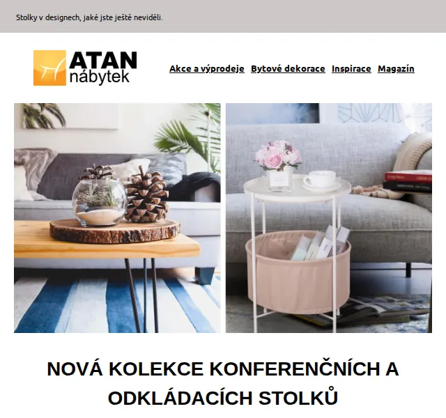 ATAN nábytek: Nová kolekce stolků – červen 2026 | Nuslet.cz