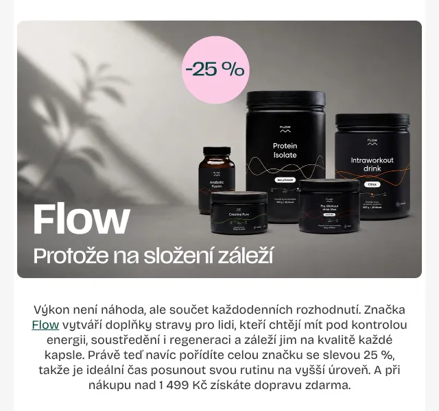 Pilulka.cz: Flow doplňky sleva 25 % – červenec 2026 | Nuslet.cz