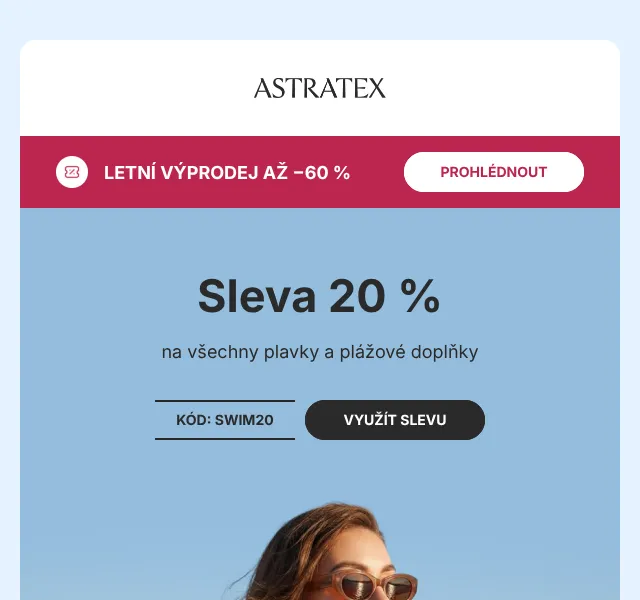 Astratex.cz: plavky sleva 20–60 % – červen 2026 | Nuslet
