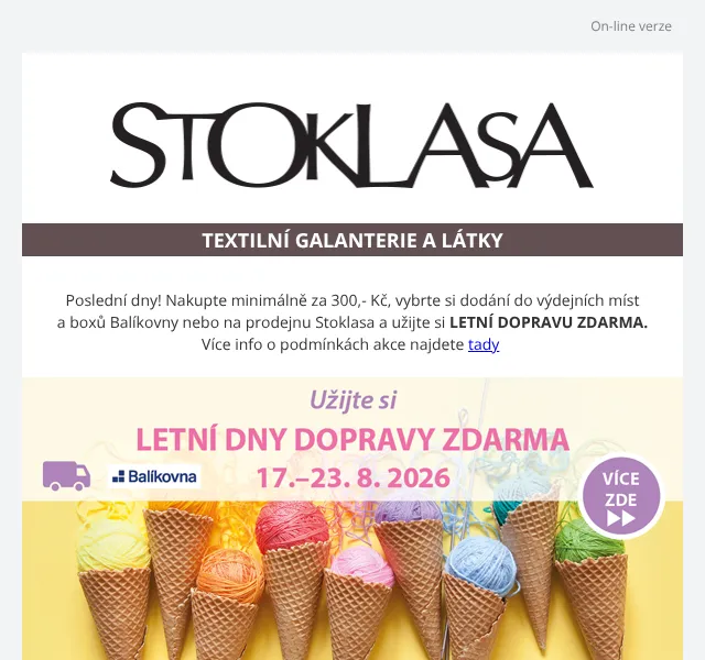 Stoklasa: doprava zdarma do neděle – srpen 2026