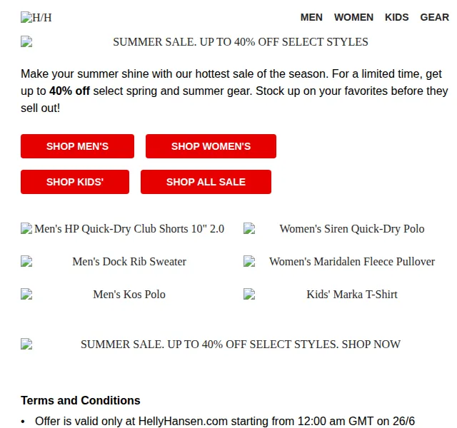 Helly Hansen Summer Sale: slevy až 40 % – červenec 2026 | Nuslet.cz