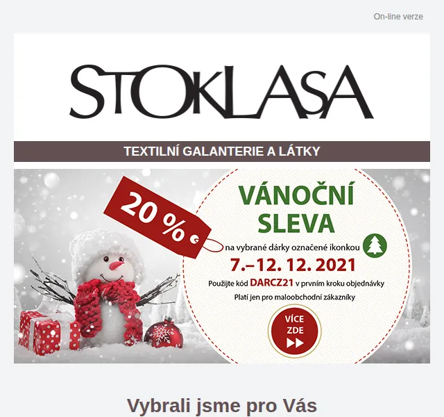 Stoklasa: Vánoční sleva -20 % – prosinec 2021 | Nuslet.cz