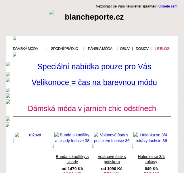 Blancheporte: jarní móda až –30 % – červen 2026 | Nuslet.cz