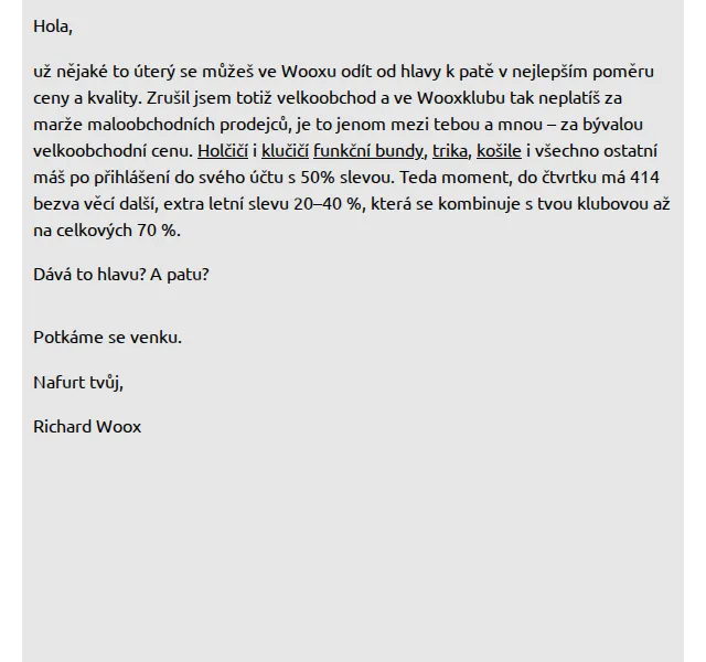 Richard Woox: Sleva až 70 % na letní módu – červen 2026 | Nuslet.cz