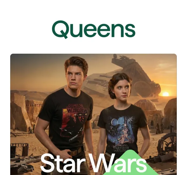 Queens: Star Wars merch -20 % – květen 2026 | Nuslet.cz