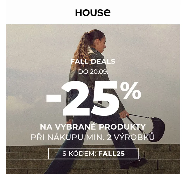 HOUSE: Sleva 25 % na bundy, mikiny a kalhoty – červen 2026 | Nuslet.cz