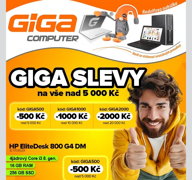 GIGACOMPUTER.cz: HP EliteDesk za 4 980 Kč – květen 2026