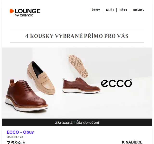 Lounge by Zalando: ECCO, O'Neill & Mustang – výprodej až 75 % – červen 2026 | Nuslet.cz