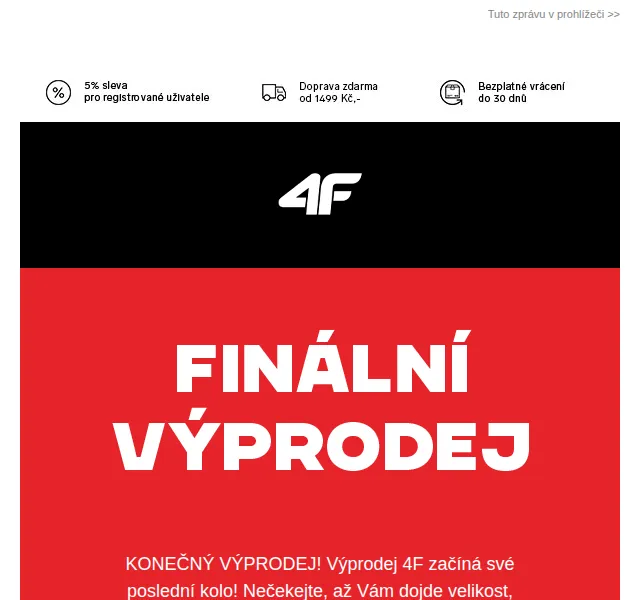 4Fstore: Konečný výprodej – červen 2026 | Nuslet.cz