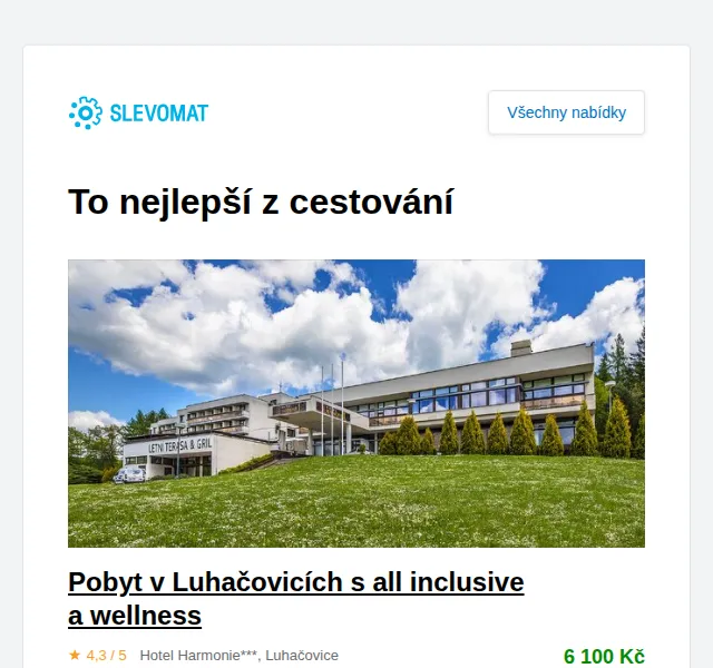 Slevomat: Pobyt v Luhačovicích s all inclusive a wellness – červen 2026 | Nuslet.cz