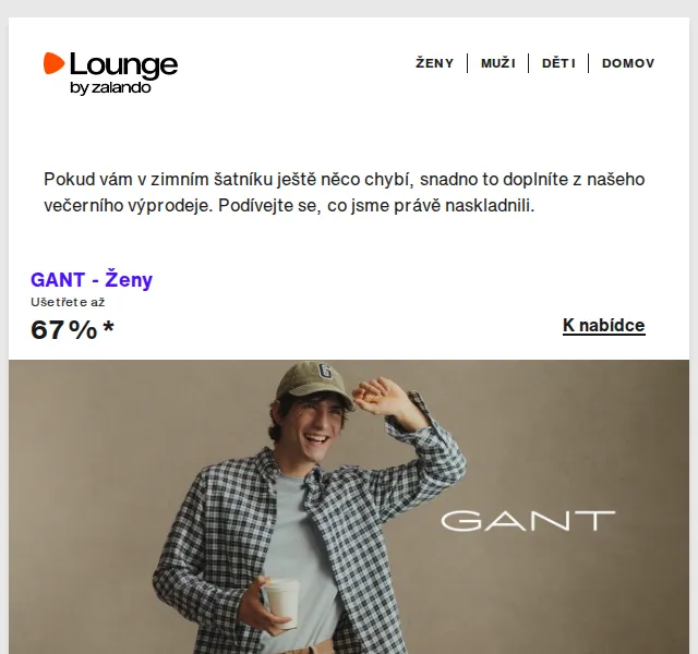 Lounge by Zalando: zimní výprodej GANT, Mammut až 80 % – červen 2026 | Nuslet.cz