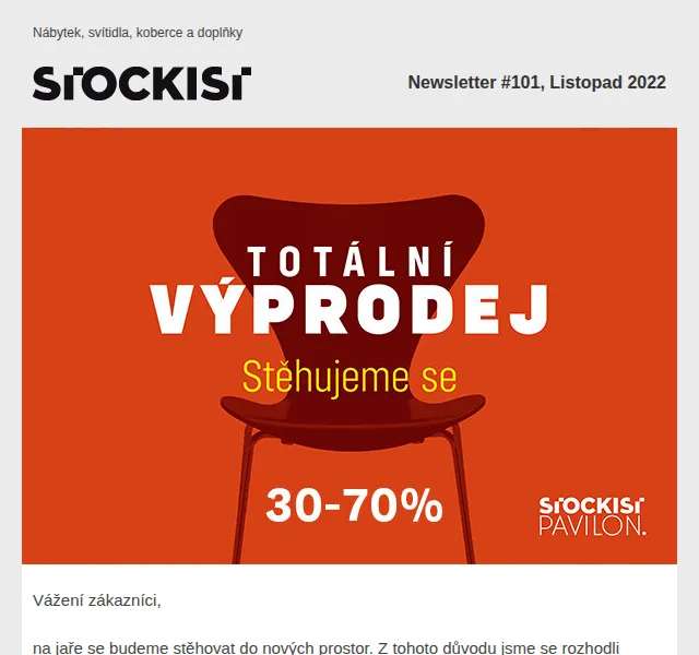 Stockist: totální výprodej – slevy až 70 % | červen 2026 | Nuslet.cz