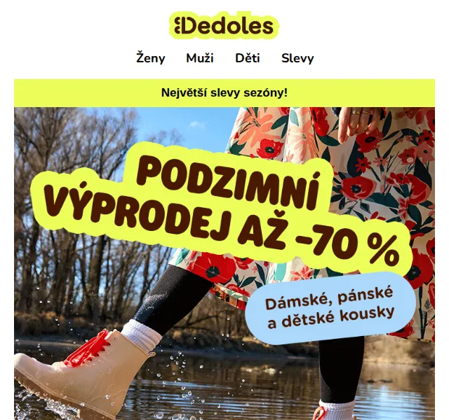 Dedoles.cz: Podzimní výprodej – slevy až -70 % – červen 2026 | Nuslet.cz