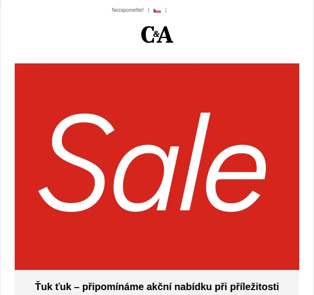C&A: SALE až 50% – červen 2026 | Nuslet.cz