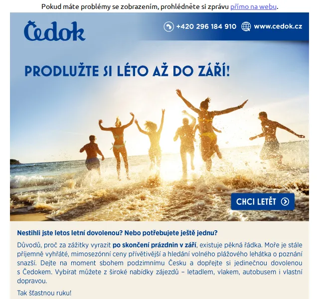 Čedok: Prodlužte si léto – září 2026 | Nuslet.cz
