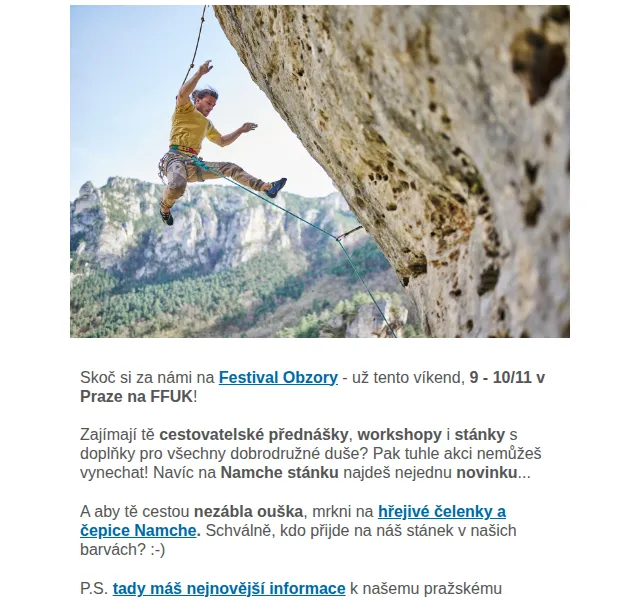 Namcheshop: Festival Obzory a nové čelenky – červenec 2026 | Nuslet.cz