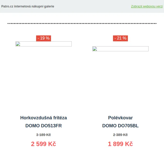 Patro: Slevy až 21 % na kuchyňské spotřebiče DOMO – červen 2026 | Nuslet.cz