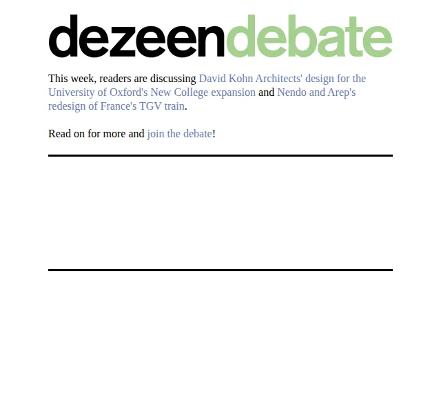 Dezeen Daily: Debata o architektuře a designu – červen 2026 | Nuslet.cz