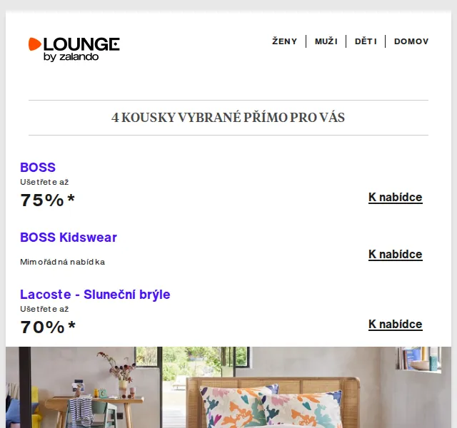 Lounge by Zalando: BOSS, Lacoste & Esprit Home – slevy až 75 % – červen 2026 | Nuslet.cz