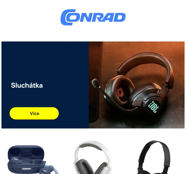Conrad Electronic: Sluchátka, skenery a přenos AV – červen 2026 | Nuslet.cz