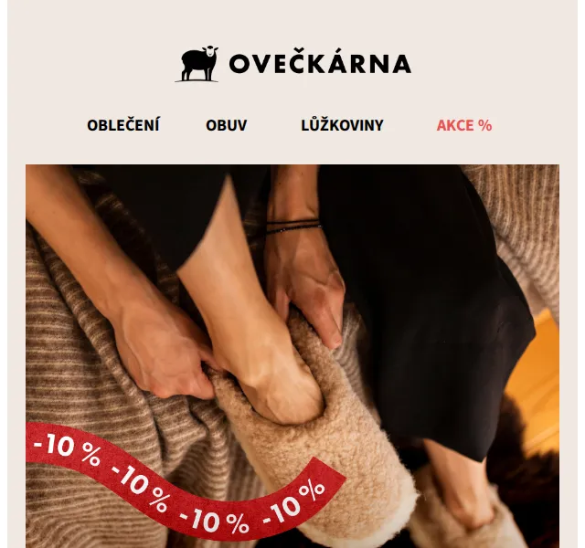 Ovečkárna: Až -30 % a extra -10 % na domácí obuv – červenec 2026 | Nuslet.cz