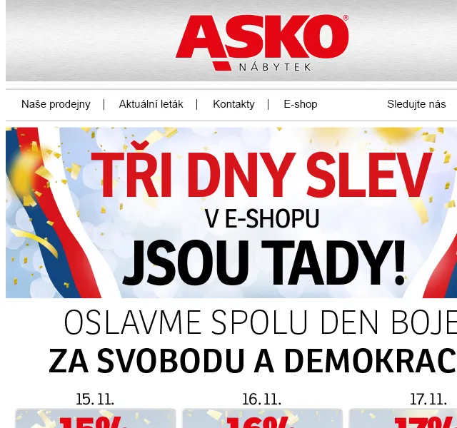 Asko Nábytek: Listopadové slevy právě začínají – listopad 2022 | Nuslet.cz