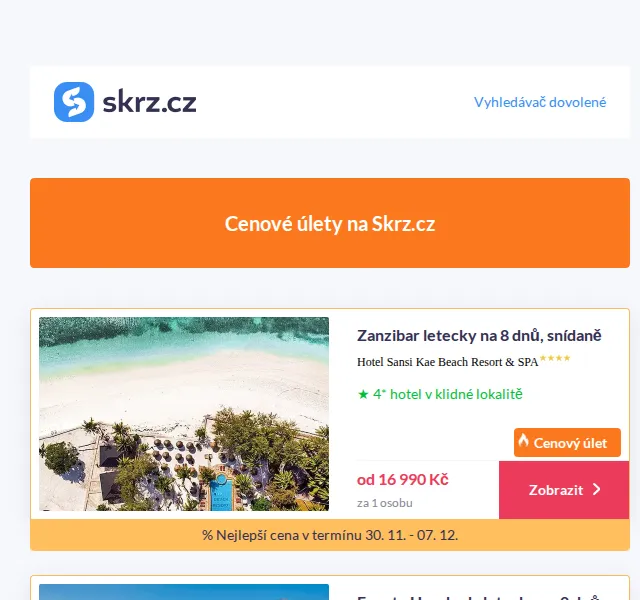 Vánoce na Skrz: 4* Zanzibar od 16 990 Kč – červen 2026 | Nuslet.cz