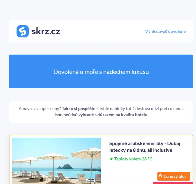 Vánoce na Skrz: dovolená u moře – červenec 2026 | Nuslet.cz