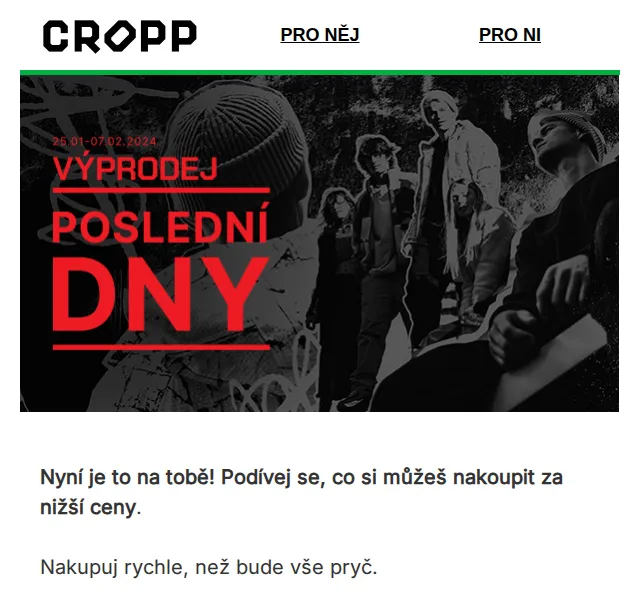 Cropp: poslední dny výprodeje – červen 2026 | Nuslet.cz