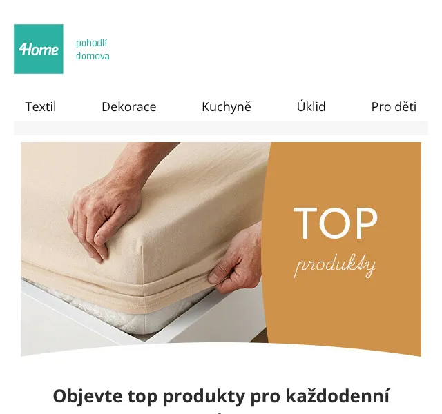 4home.cz: Bytový textil a kuchyně – až 69 % sleva – září 2026