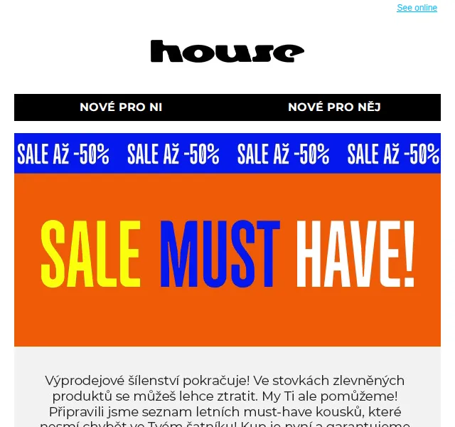 HOUSE: Nová kolekce pro ni i pro něj – červen 2026 | Nuslet.cz