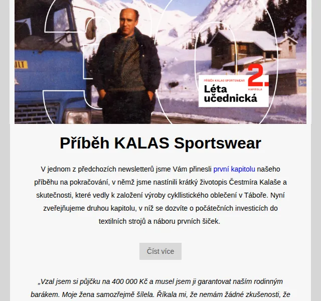 KALAS Sportswear: Příběh značky – červen 2026 | Nuslet.cz