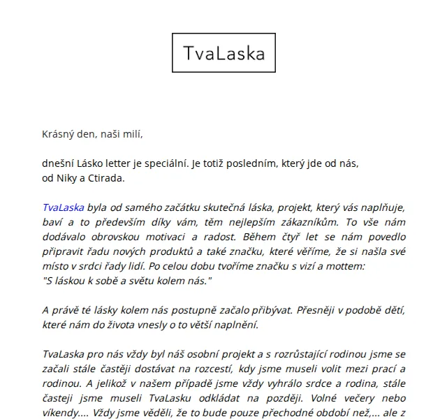 TvaLaska: Sleva 20 a 40 % – červen 2026 | Nuslet.cz