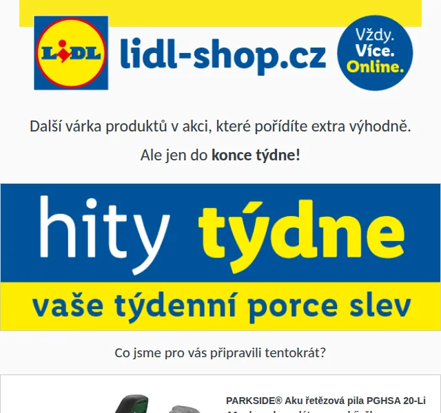 Lidl: Víkendové Hity týdne – slevy až 41 % – červen 2026 | Nuslet.cz