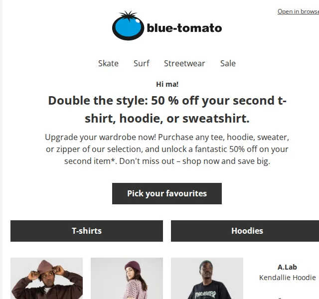 BLUE TOMATO: Tees & Hoodies s 50% slevou – červen 2026 | Nuslet.cz
