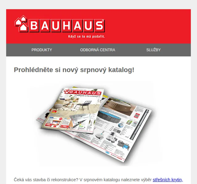 BAUHAUS: srpnový katalog – stavba, rekonstrukce a zahrada | Nuslet.cz