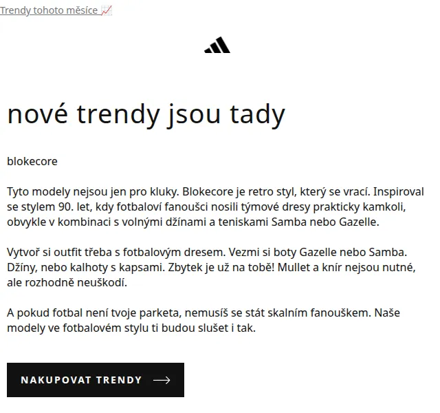 Adidas: Blokecore trendy oblečení a boty – červen 2026 | Nuslet.cz