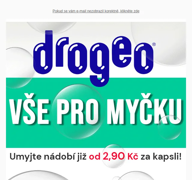 Drogeo: kapsle do myčky od 141 Kč a sůl od 22,50 Kč – červen 2026 | Nuslet.cz